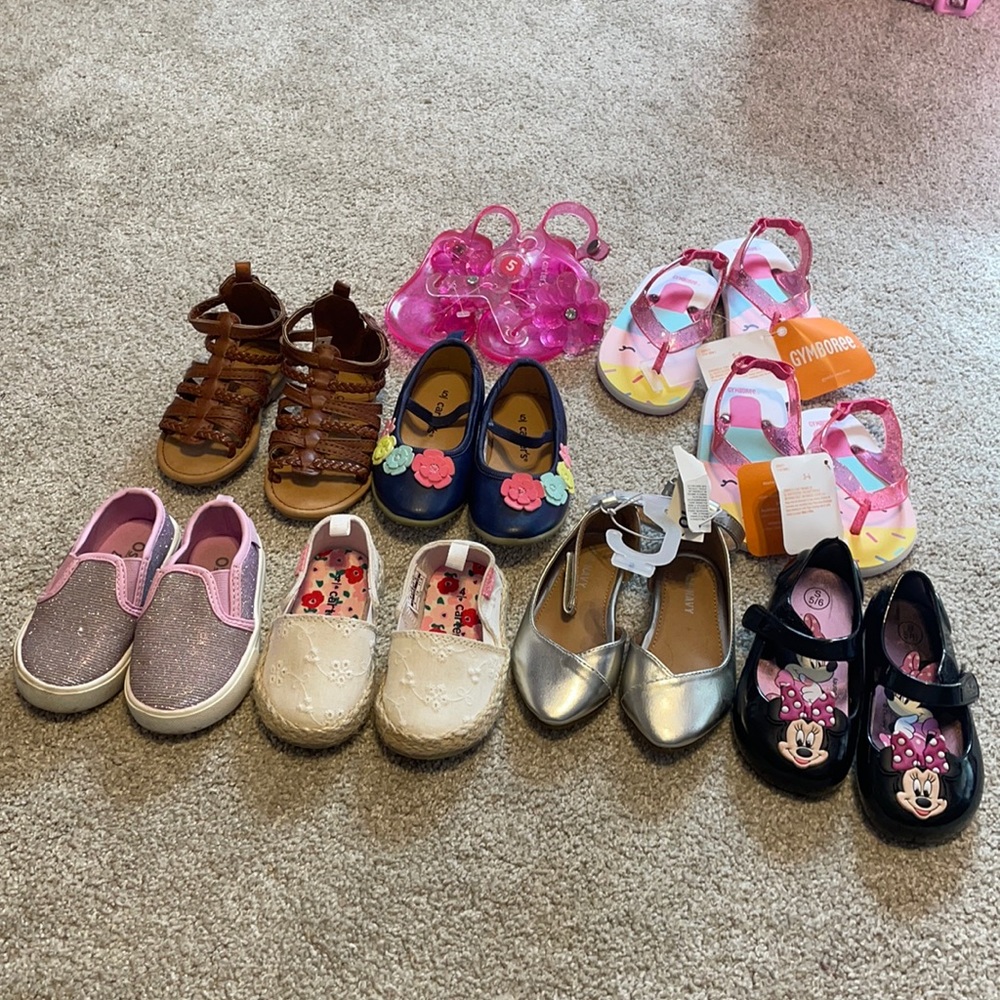Misc. 9 pairs of girls shoes toddler sizes 3-6